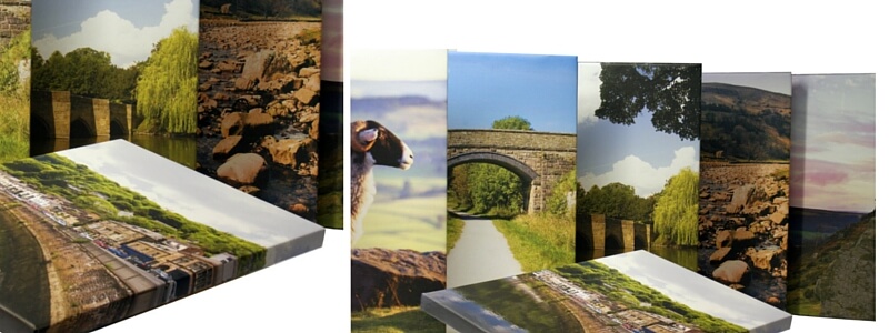 A selection of printed canvases